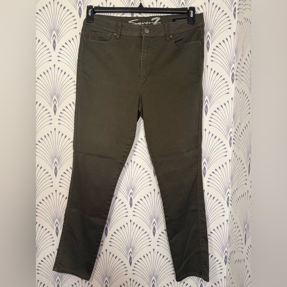 Slim Fit Green Jeans with Stretch Fabric - Picture 1 of 5